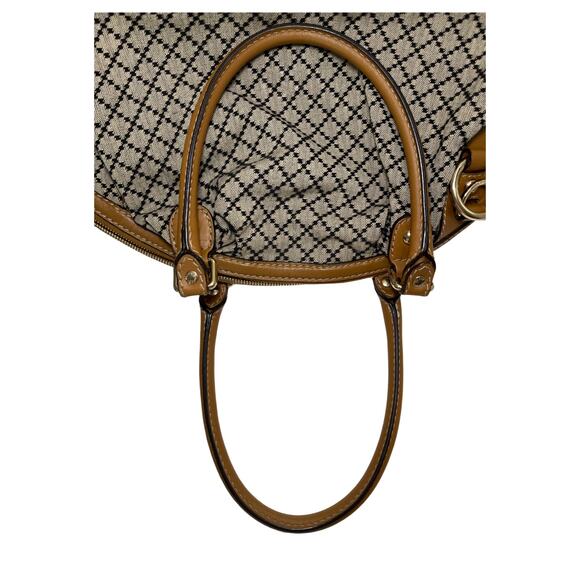 Gucci Sukey Medium Satchel 223974 Beige Diamante Canvas Leather Trim - Picture 15 of 16
